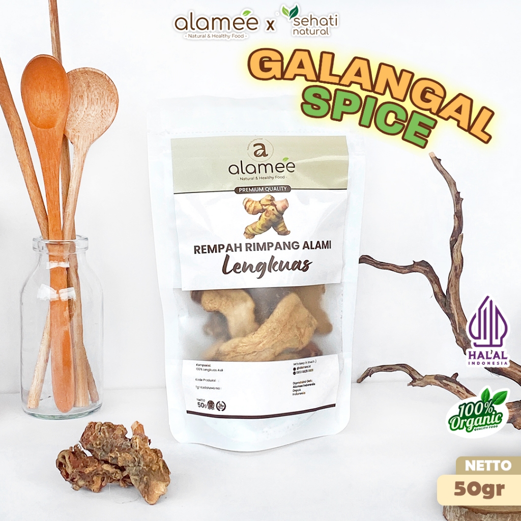 

ALAMEE Lengkuas Kering Dried Galangal Iris Rempah Organik Alami Bumbu Seasoning Masakan Masak 50gr
