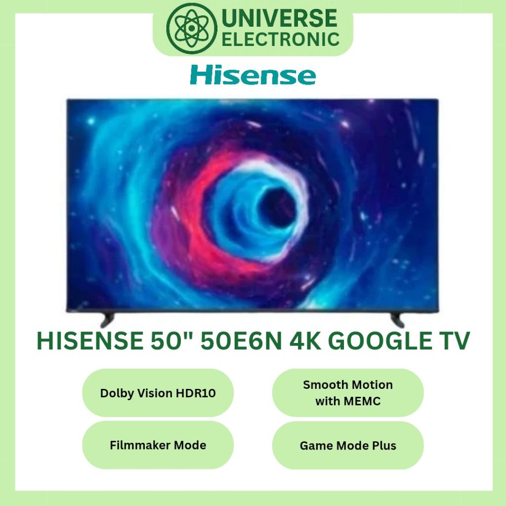 HISENSE 50E6N 4K LED GOOGLE SMART TV 50 Inch