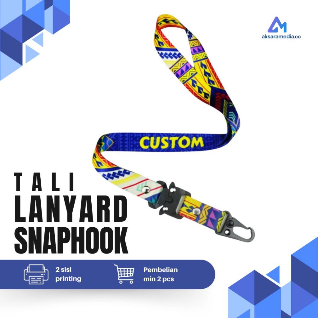 

CETAK TALI LANYARD CUSTOM 2 SISI – FULL COLOR PRINTING SNAPHOOK
