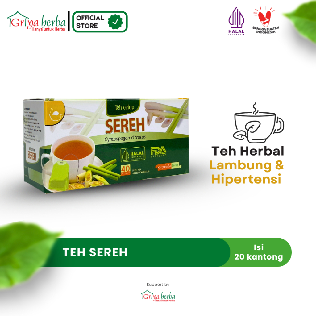 

Teh herbal Sereh griya herba isi 20 kantong teh celup untuk kesehatan tubuh