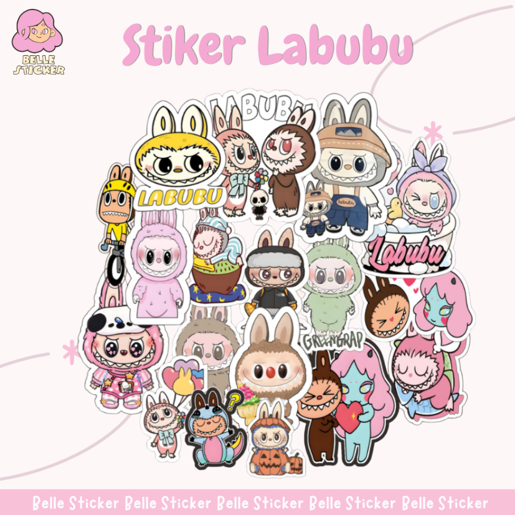 

Stiker Labubu Lucu Cute Sticker Waterproof Ecer Lucu Hiasan Laptop Tumblr Case Hp Stiker Laptop