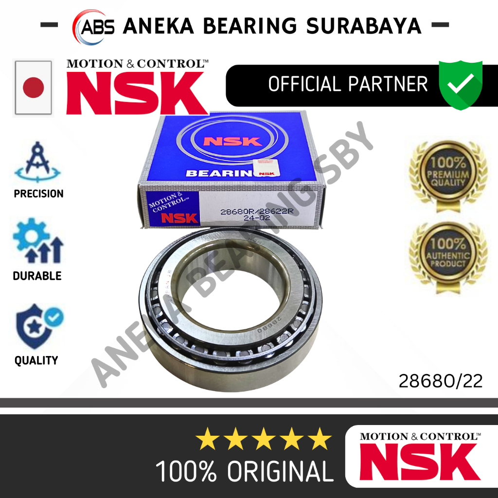 BEARING RODA BELAKANG LUAR ELF 28680/28622 NSK JAPAN 28680/22 NKR66 NKR71  55.56X97.65X24.6