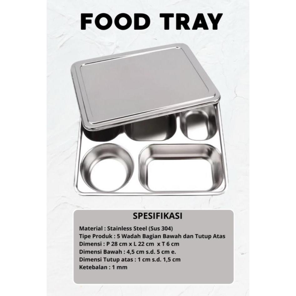 Food Tray Nampan Stainless Steel 304