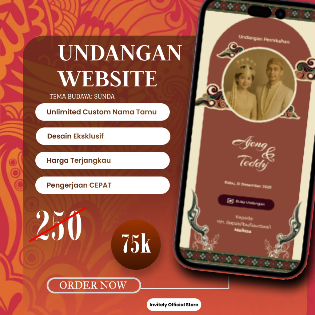 Undangan Web Digital Pernikahan Tema Budaya Sunda– Desain Estetik, Elegan, dan Siap Pakai