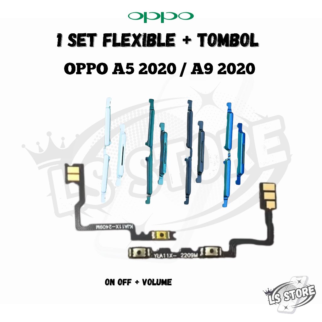 Tombol Set OPPO A5 2020 / A9 2020 Original 100% Flexible On Of + Volume
