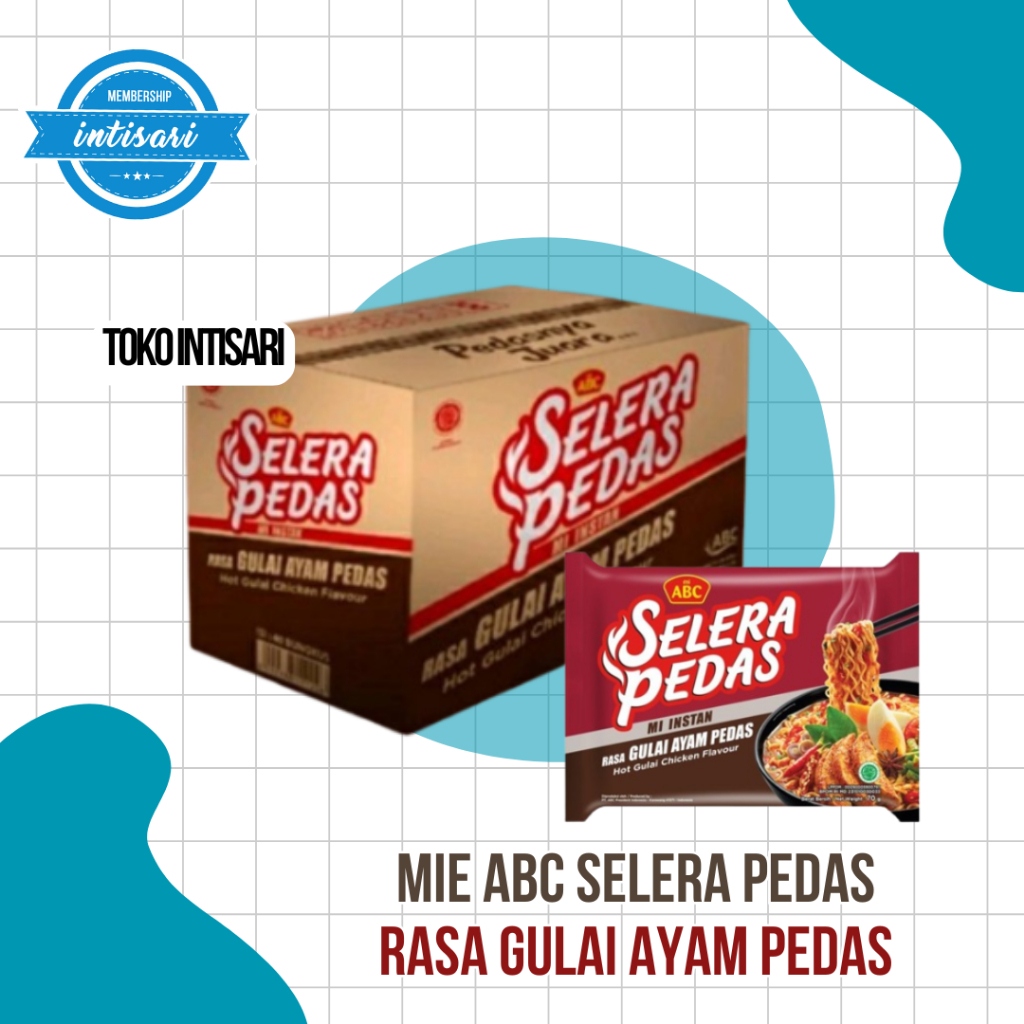 

Mie ABC Rasa Selera Pedas/Ayam Bawang/Soto Ayam ISI 40 PCS ( DUS )