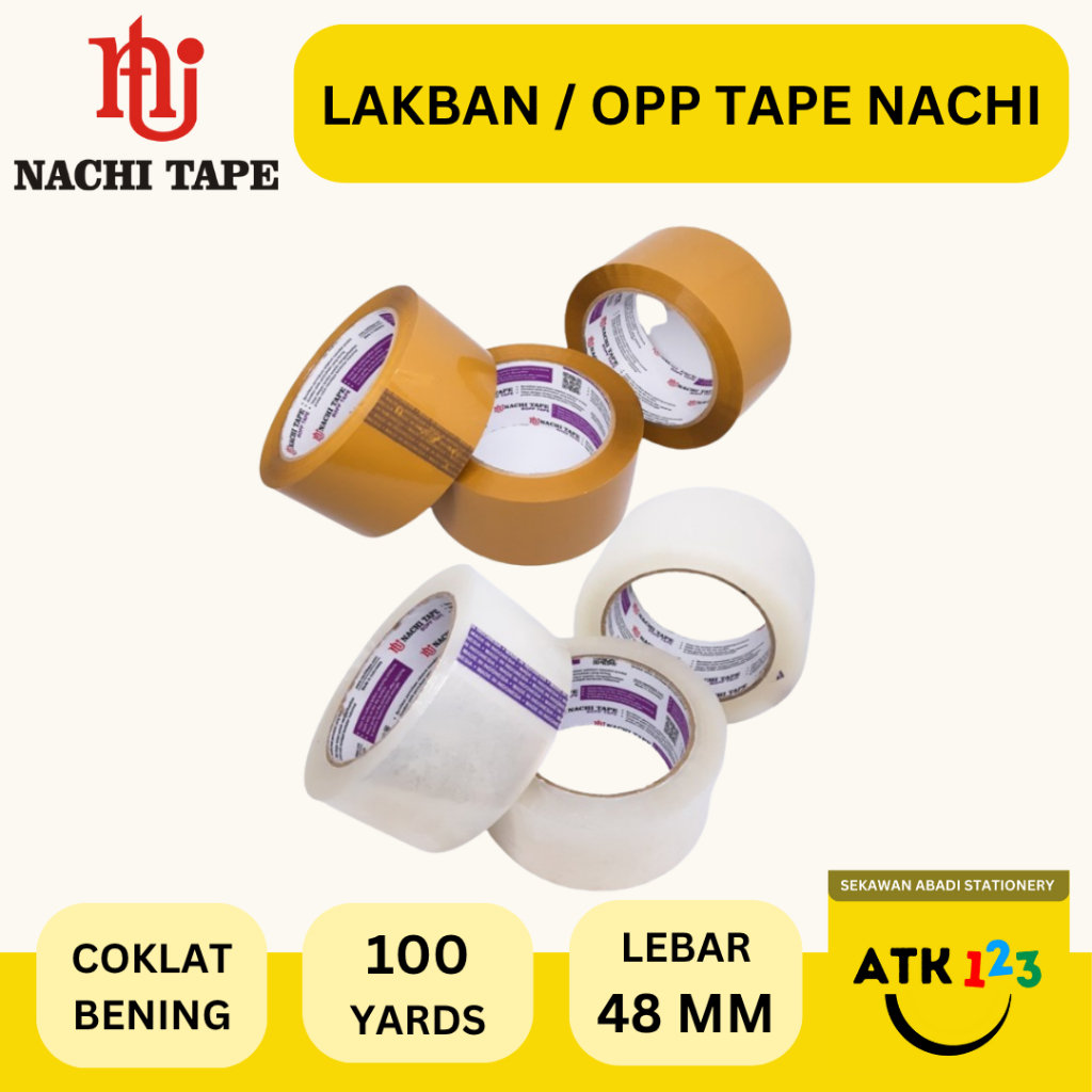 

NACHI Lakban Nachi 48mm 100 yard COKLAT Plakban OPP - ORIGINAL!!!