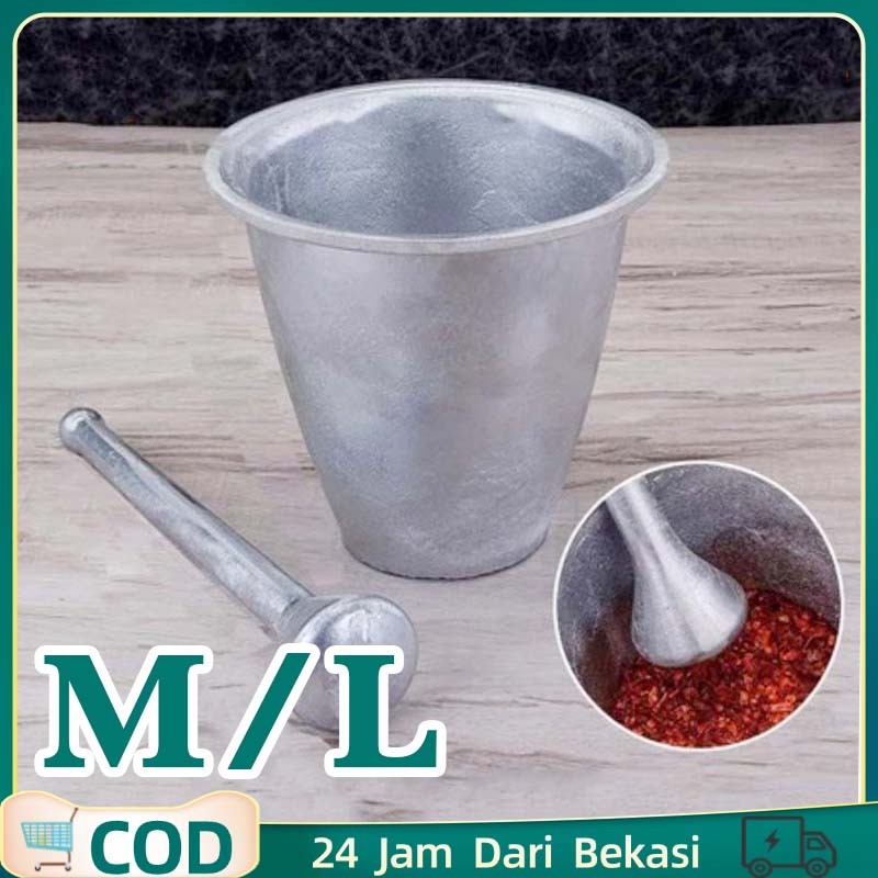 Lesung Tumbuk Besi Lumpang Wesi Aluminium Ulekan Tumbuk Tempat Cobek Dan Ulekan