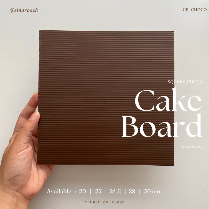 Tatakan Kue Plastik Coklat Kotak 20 CM / Alas Kue Plastik Kotak / Cake Board Kotak Plastik Coklat