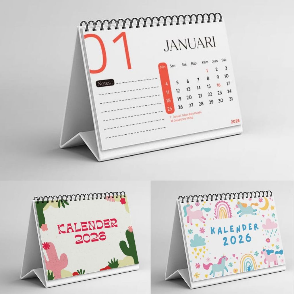 

Calendar Meja 2026 - Kalender Meja Aesthetic 2026 - Kalender Spiral Ukuran A6 Tahun 2026 by. TOOKE