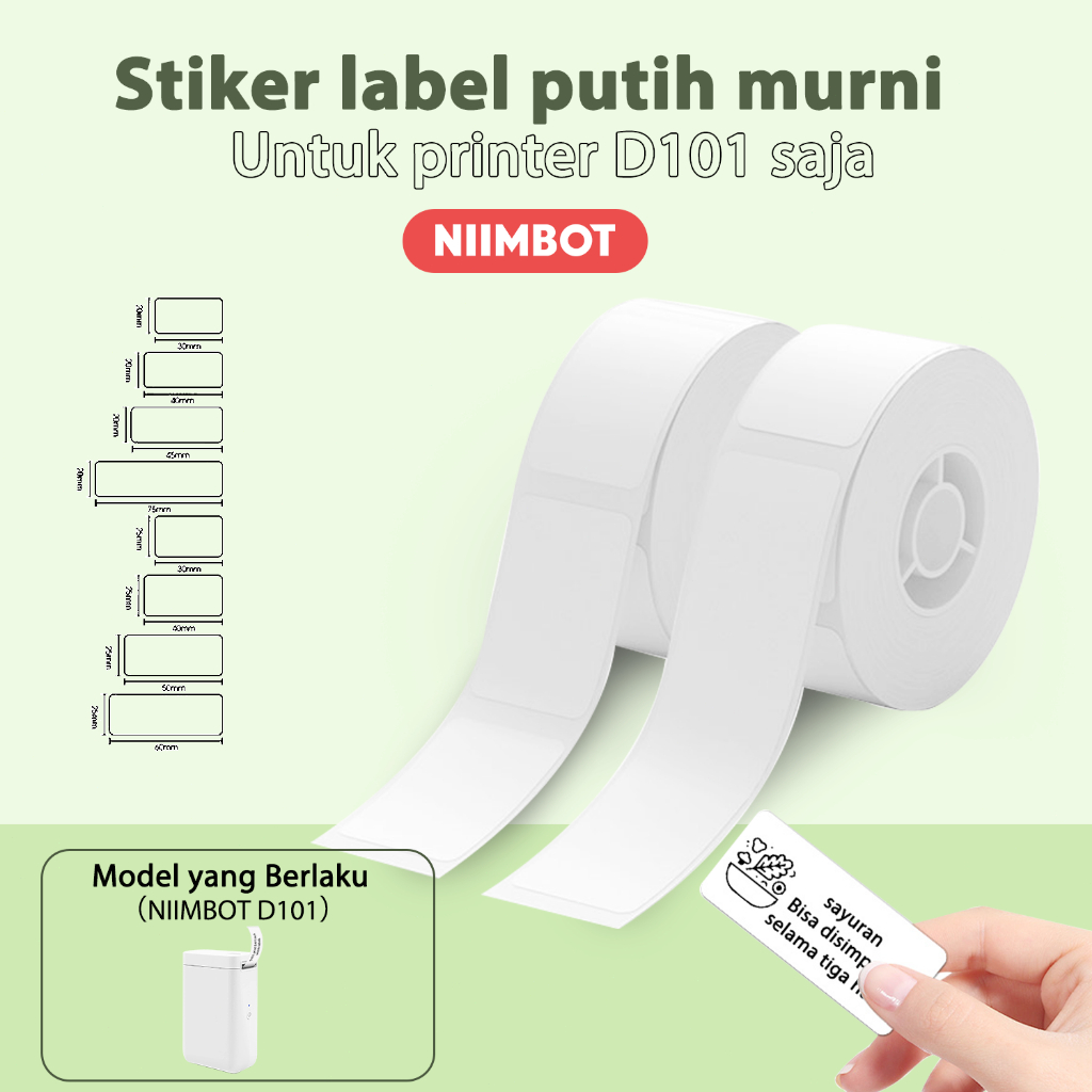 

NIIMBOT D101 Kertas Label Putih Eksklusif untuk Mesin Label Kualitas Tinggi Tahan Air Minyak