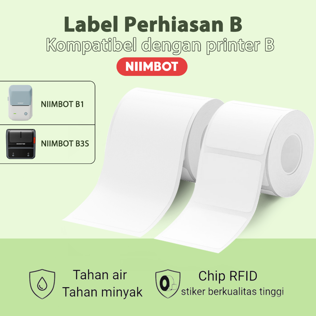 

NIIMBOT B3S/B31 Kertas label tahan air stiker termal putih klasifikasi tanda kode batang kertas