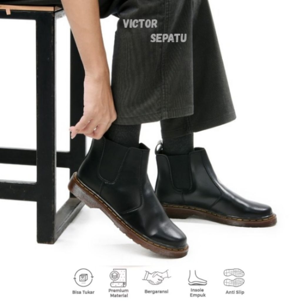 Victor Intero01 Sepatu Formal Pria Pantofel Kerja Kantor Kuliah Kondangan Bahan Sintetic