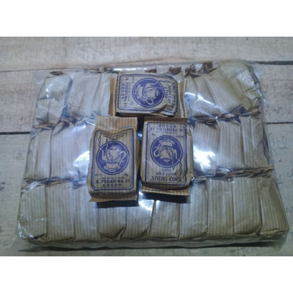 

Kopi cap Teko toko "Agus" legenda 8 gram 1pack isi 30pcs (kemasan kertas)