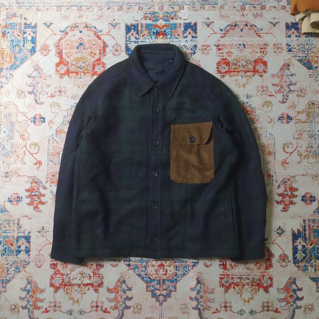 Overshirt Uniqlo Tartan Woll Outer Reworked, Flannel Jacket, Flannel Outer, Tartan Jacket, Plaid Jac