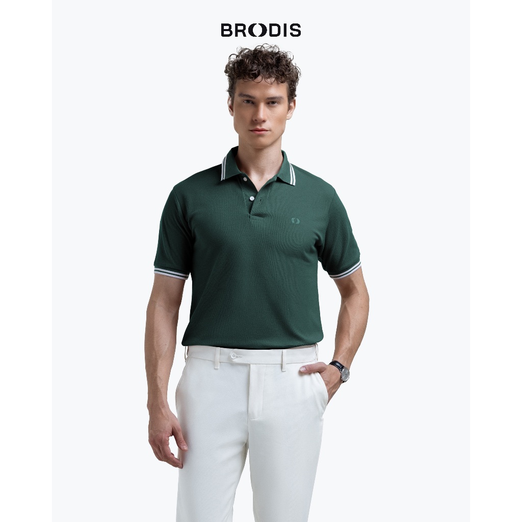 Broodis Kaos Polo Shirt Pria Dark Green Kerah SIMPLY Tshirt Polo Hijau Botol