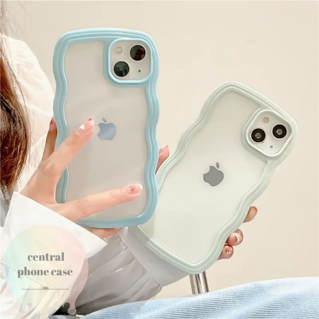 CENTRALCASE | IPHONE CASE MOTIF POLOS TRANSPARAN WARNA PASTEL (SEMUA TYPE IPHONE CEK DESKRIPSI)
