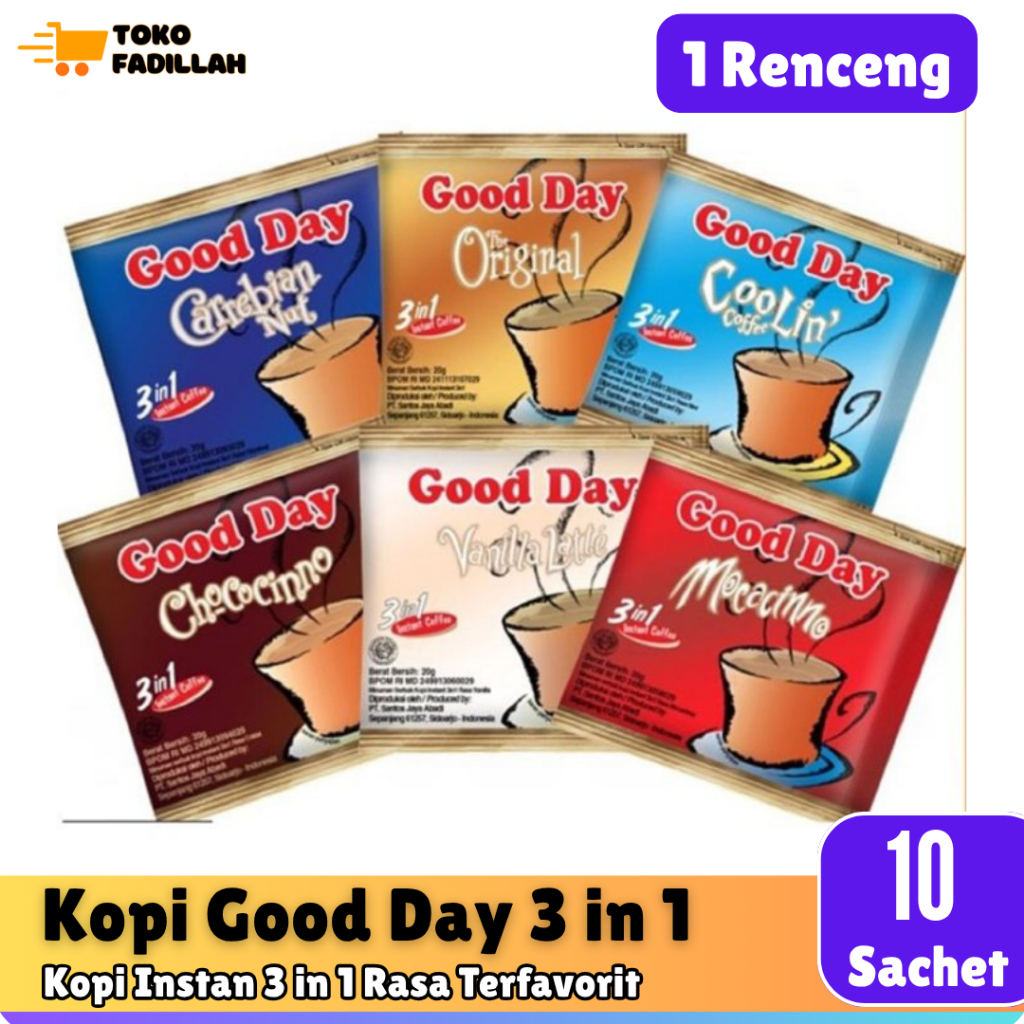 

Kopi Good Day 3 in 1 20gr x 10 Sachet [1 Renceng]