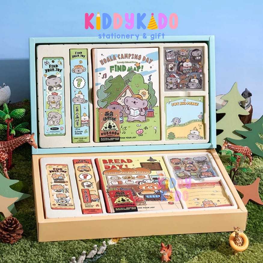 

[KHUSUS BATAM] Gift set stationery notebook Lovely island zoo