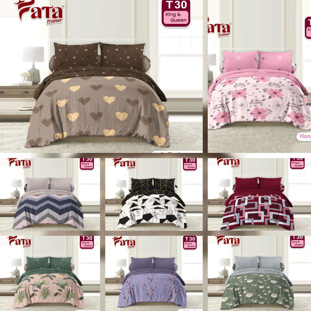 FATA - Bed Cover Set / Bed Cover Tinggi 30 Ukuran King 180x200 / Queen 160x200