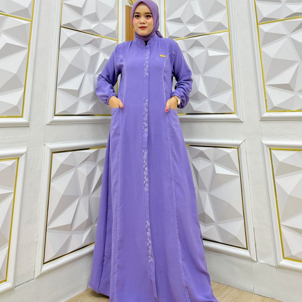Gamis crinkle airflow premium / Dress gamis smok crinkle payet
