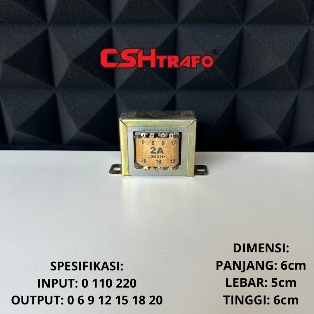 Trafo Kotak CSH Best Quality(trafo kecil) 100% Tembaga Murni 2A 0-20V