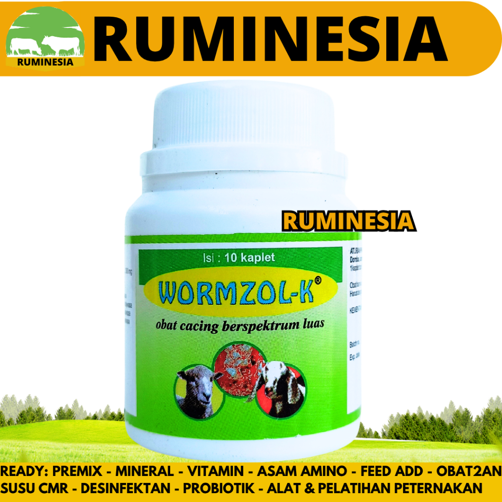 Obat Cacing Kambing WORMZOL K 10 KAPLET MEDION - Obat Cacing Domba Kambing
