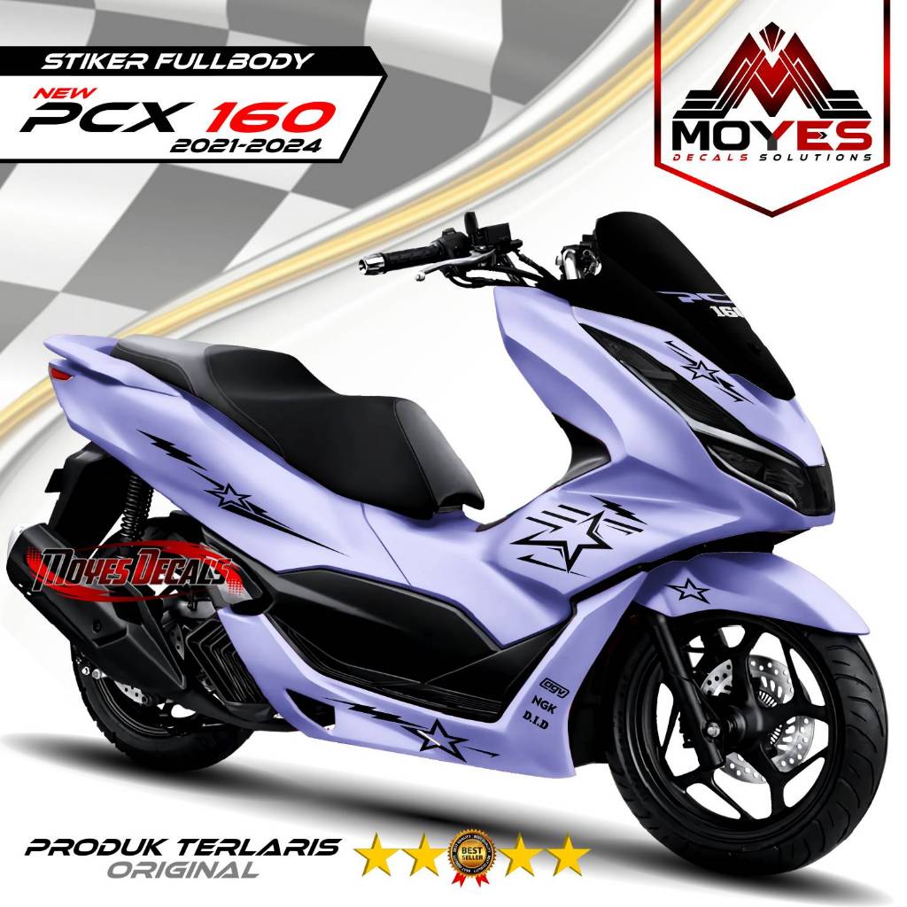 Decal Stiker PCX 160 motif Polos / Sticker Variasi PCX 160 Full Body Motif Polosan