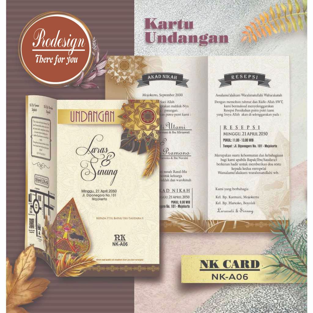 UNDANGAN NK A06| NK Card | Blanko Undangan | Undangan Murah | Blangko Undangan | Free File Setting /