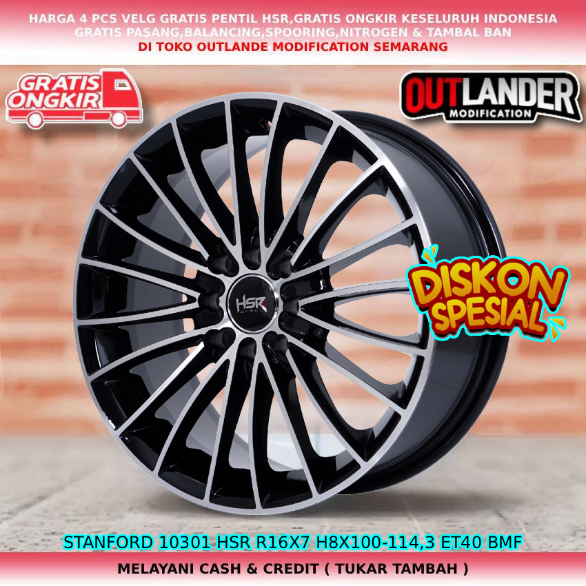 velg racing hsr velg R16 untuk mobil Veloz Avanza Livina Accent Xenia dll hsr stanford r16
