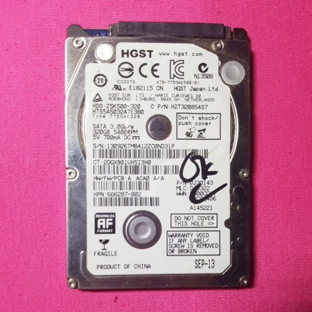 hardisk laptop 320gb normal bekas