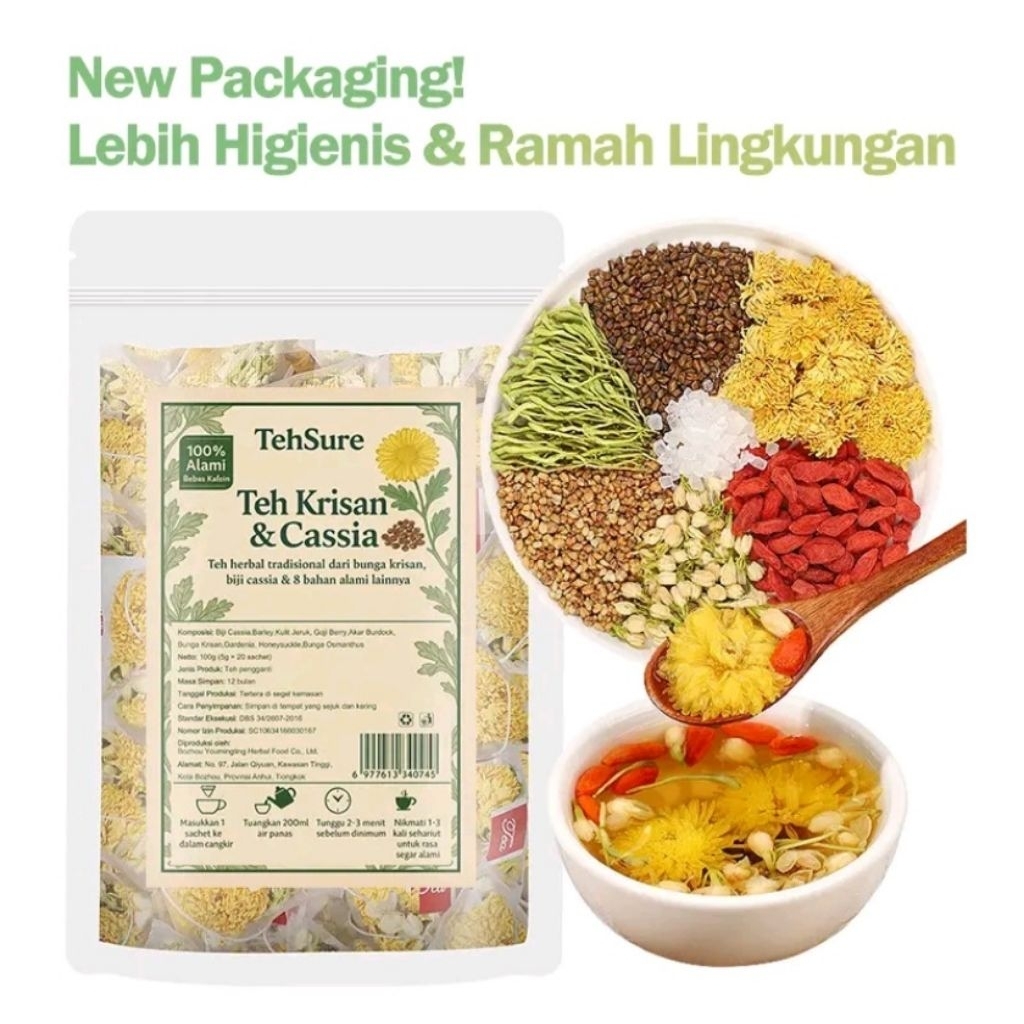 

Tehsure Teh Herbal Alami dengan bunga kekwe,Goji & Pilihan-Bebas Gula