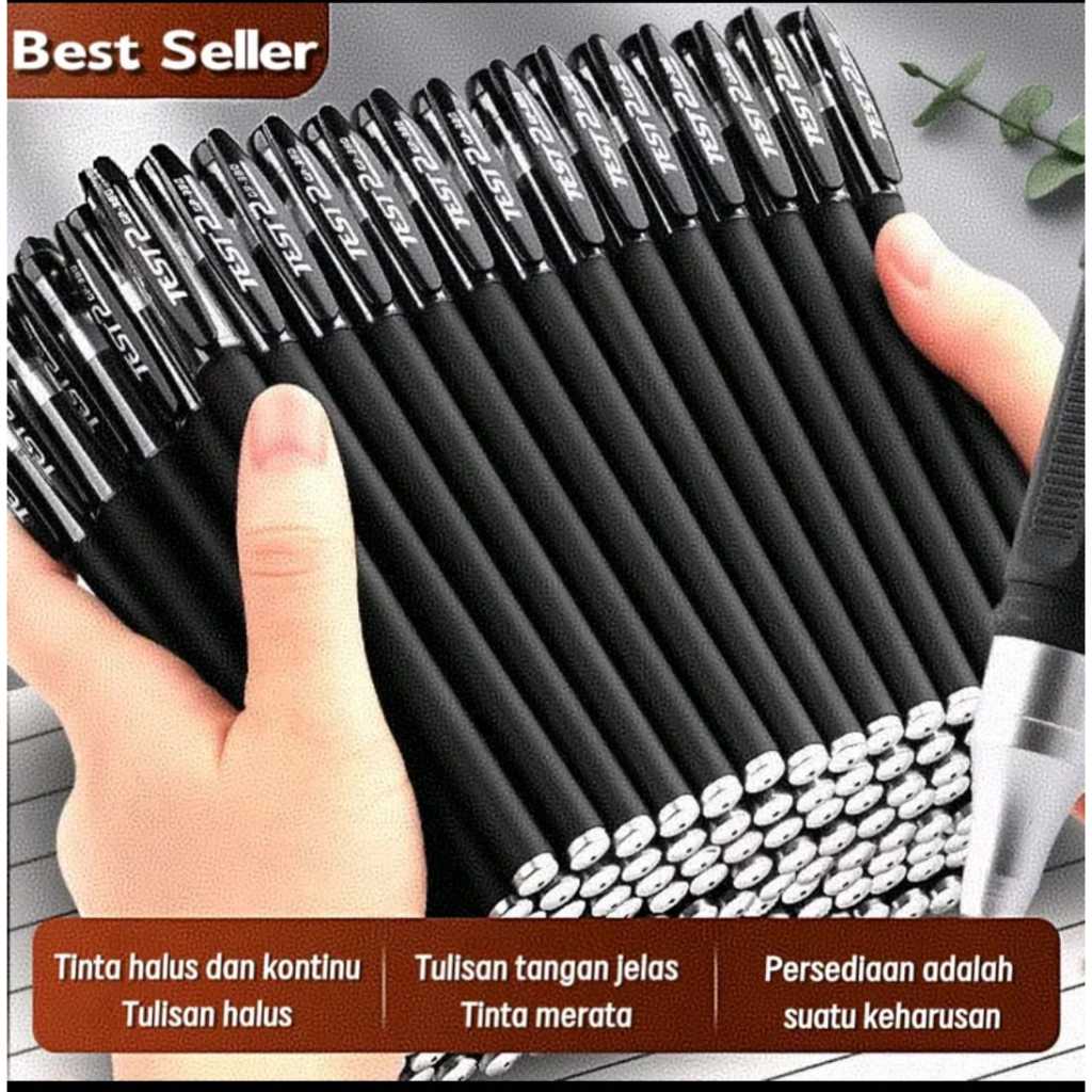

AVRETTA Ballpoint pens 0.5 mm Pulpen Anak Sekolah/Kantor Perlengkapan Alat Tulis Memo Stationery Gel Hitam High-Quality