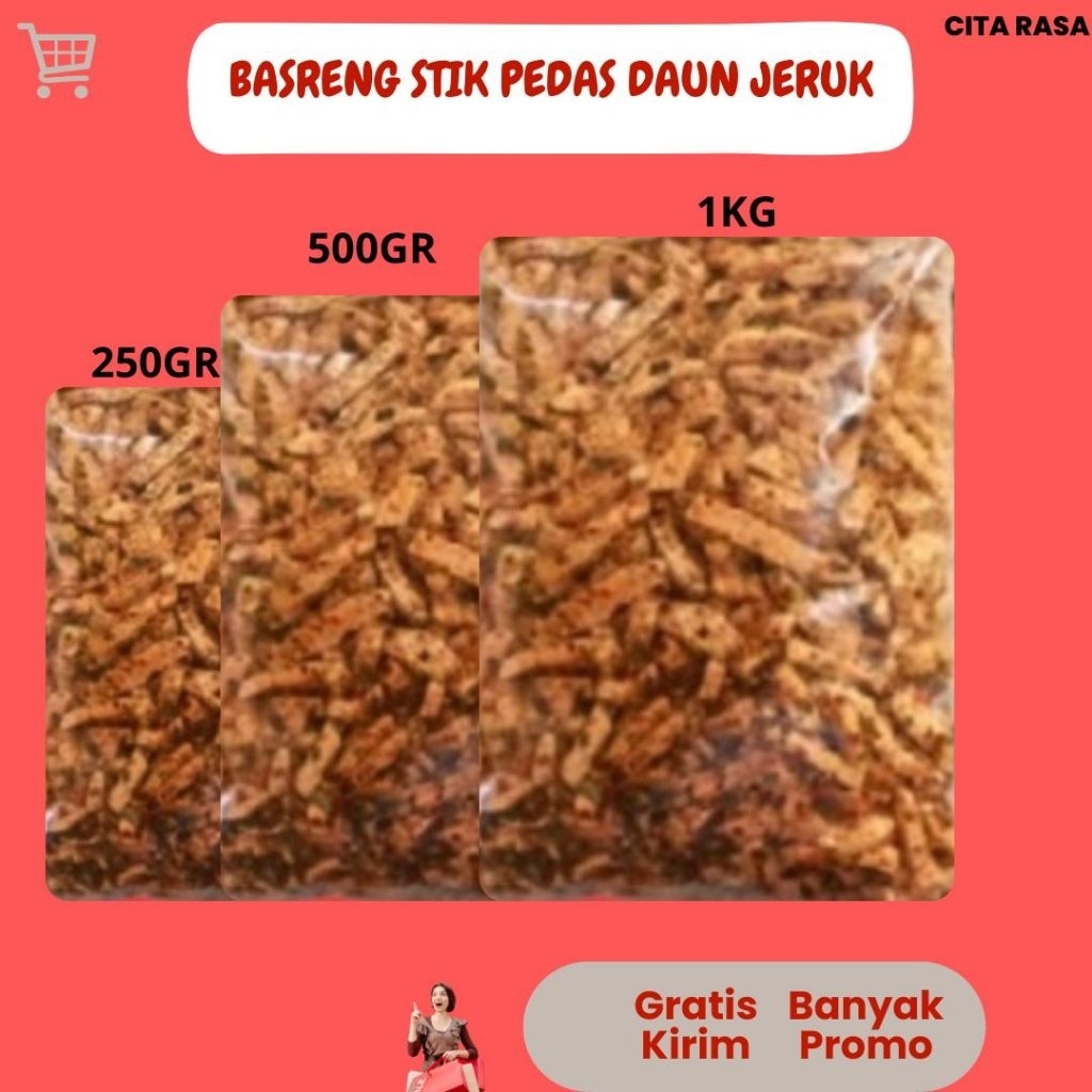 

(1KG) Basreng Baso Goreng Stik Pedas Daun Jeruk Gurih Renyah Kriuk
