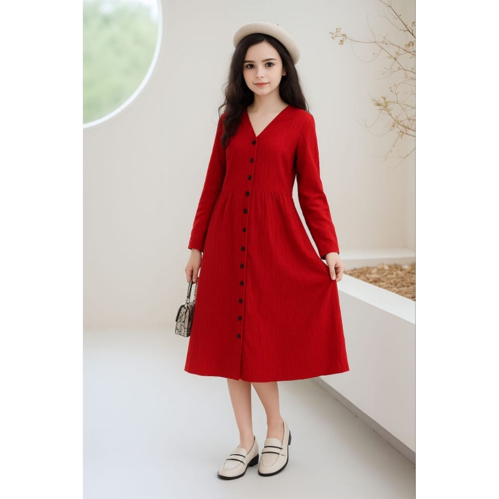 DRESS KIDS ALICE / DRESS ANAK PREMIUM/ Dresa anak two tone Kids TN 608/DRESS REMAJA PUTIH/dress anak