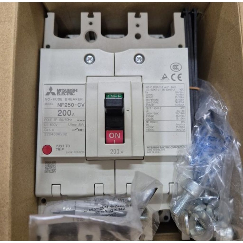 MCCB/NFB MITSUBISHI NF250-CV 3P 200A ORIGINAL
