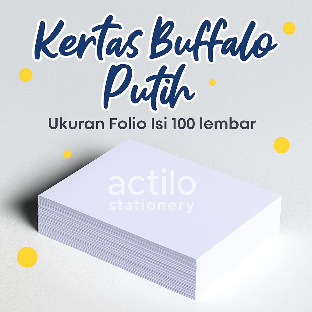 

[ 100 LEMBAR ] Kertas Buffalo F4 Putih Cover Jilid Polos Merk Semar Folio Bufalo Art Paper