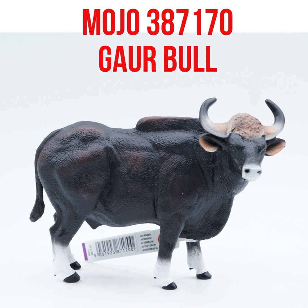 MOJO Fun Gaur Bull Indian Bull Banteng Bison India Bos gaurus Mainan Binatang Miniature Hewan Animal