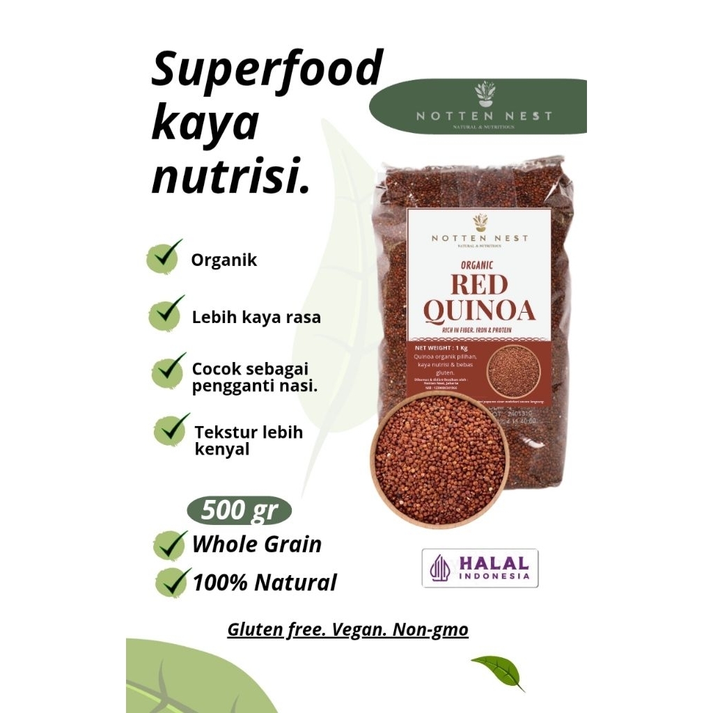 

Quinoa Merah 500gr - Red Quinoa Import | Cocok untuk Diet & Makanan Sehat