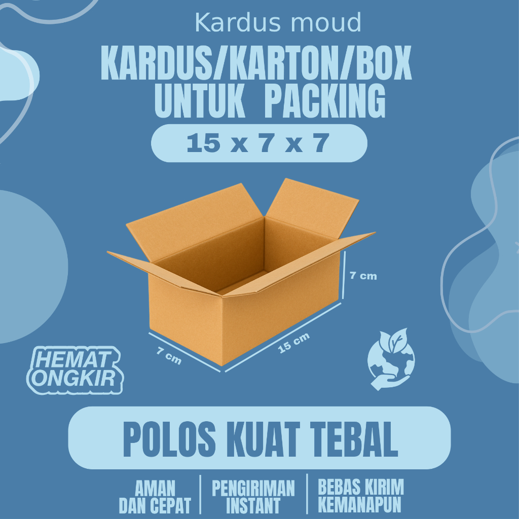 

Kardus Packing Ukuran 15x7x7 Polos Box Cogurated tebal kuat