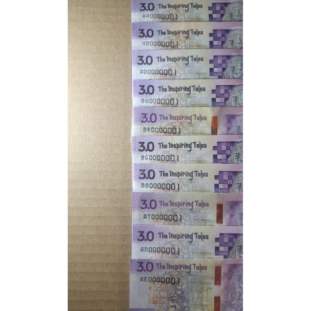 Test Note Peruri 3.0 Inspiring Tales LOW NUMBER 000001 UNC