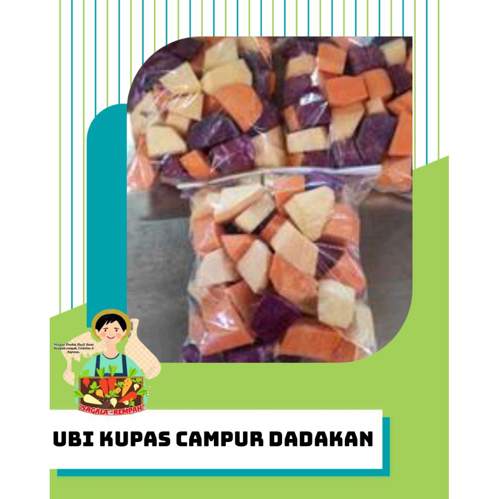 

UBI KUPAS CAMPUR DADAKAN 500-1000 GRAM (Siap Di Olah Bisa Juga Untuk Kolak)