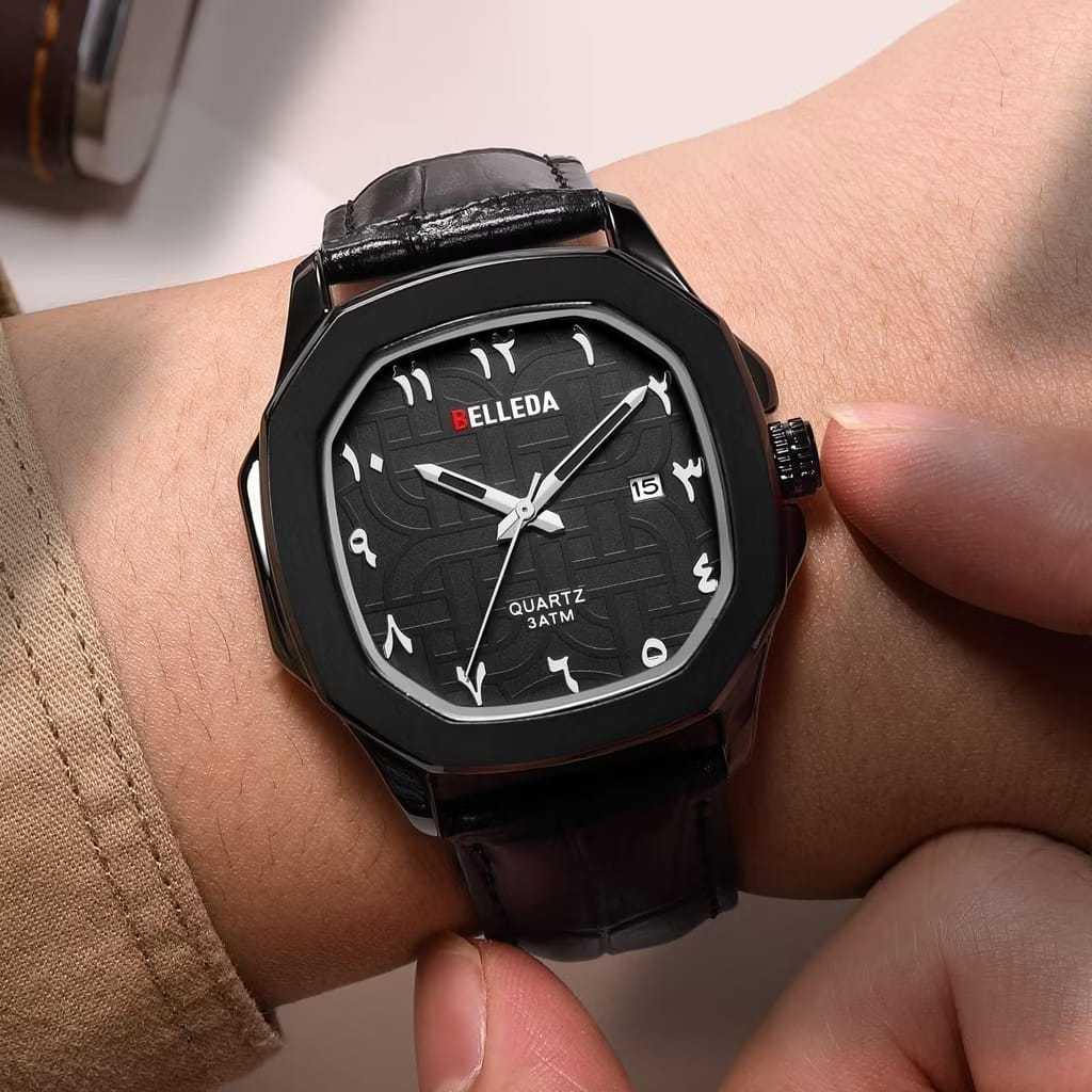 Jam Tangan Pria Wanita Original BELLEDA 9484-2 Kulit jam tangan Casual Anti Air 3ATM