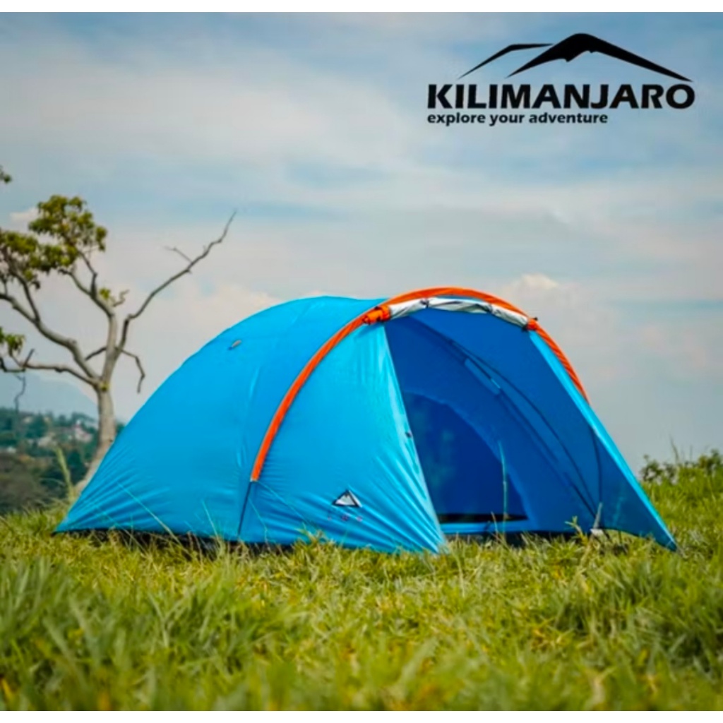 Tenda camping Tenda Dome double layer LWY outdoor kaps 4 orang