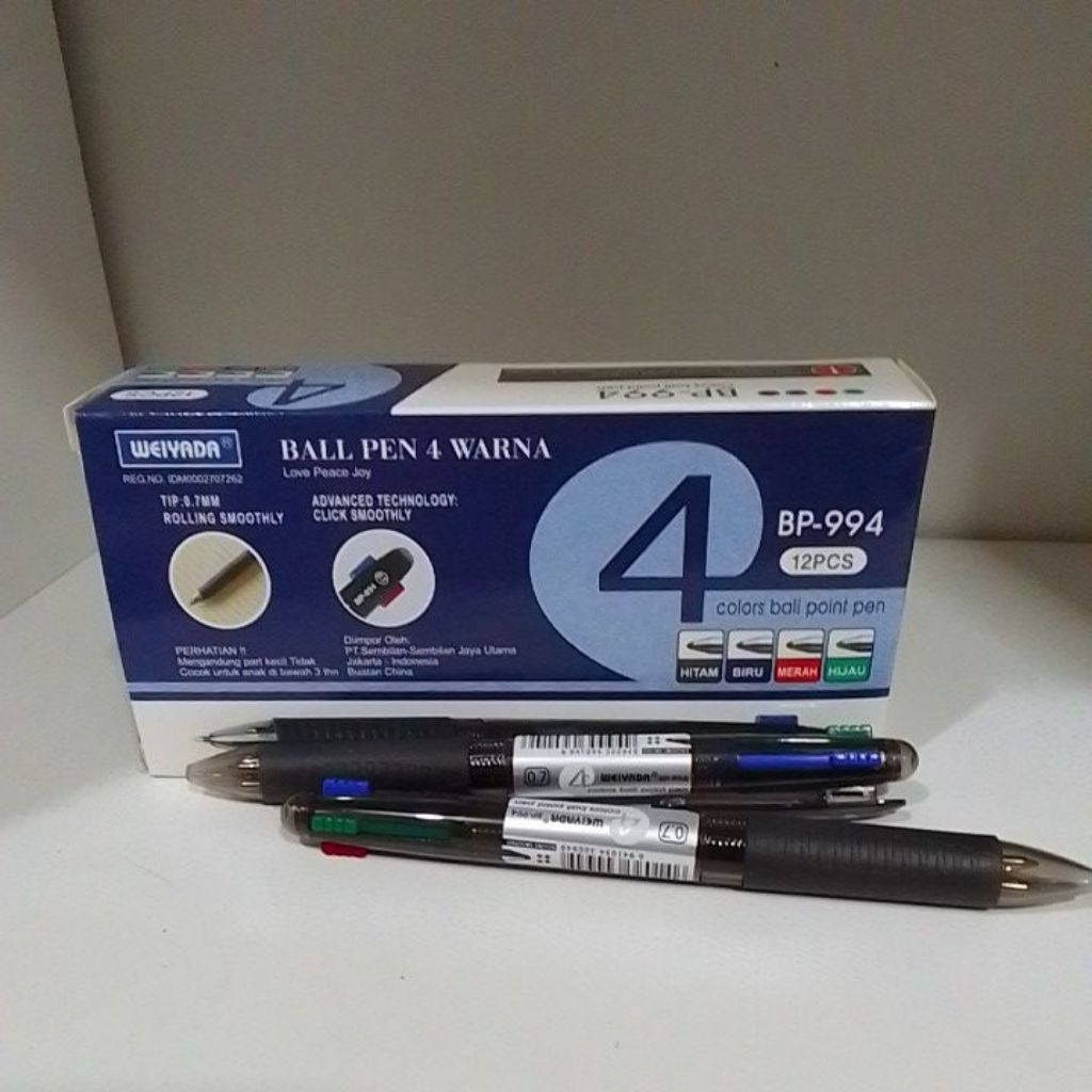 

(12 PCS) PULPEN 4 WARNA BP-994 WEIYADA PACK
