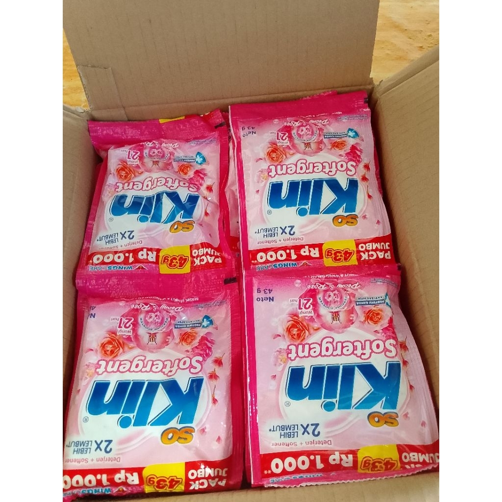Soklin Detergen Bubuk 43gram Renceng (So Klin Softergen)