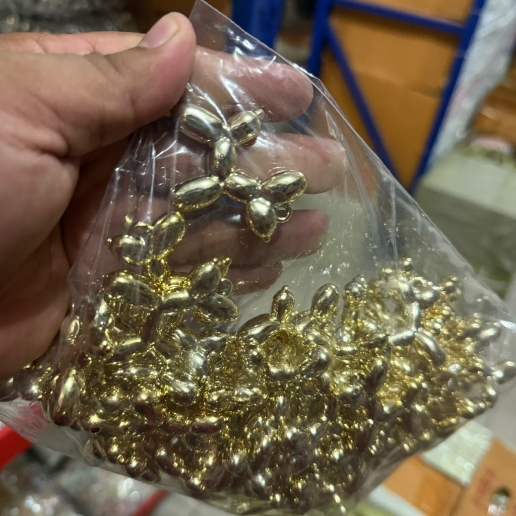 1 Bungkus Manik Manik Mote Pudel Gold Bahan Kerajinan