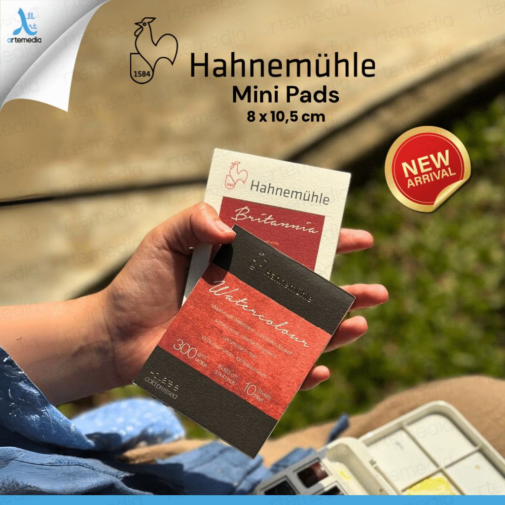 

Hahnemühle Mini Pad Watercolor 300gsm 8x10.5cm 12 Sheets The Collection, Harmony, Expression, Britannia Kertas Cat Air 12 Lembar