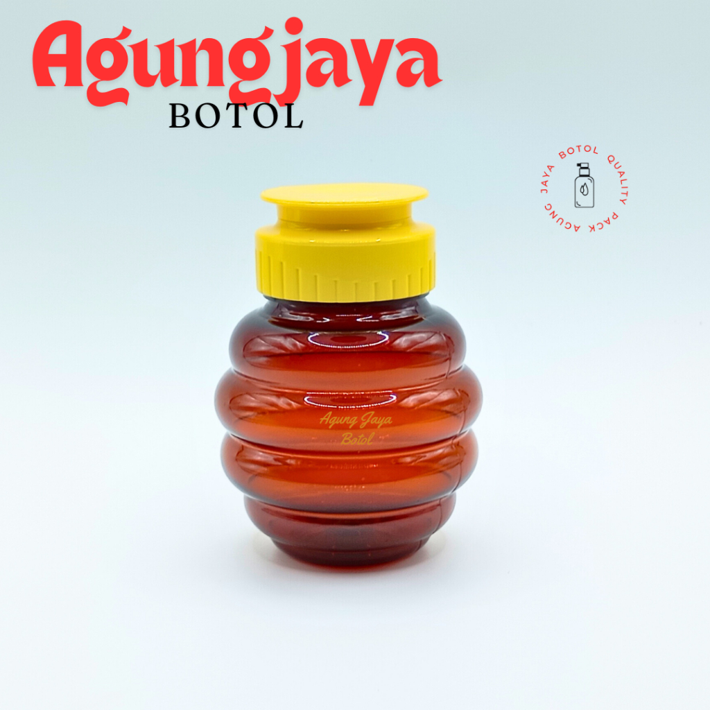 Botol 100 Ml Madu Bee Amber Tutup Fliptop / Botol Plastik / Botol Madu / Botol Madu TJ / Botol Madu 