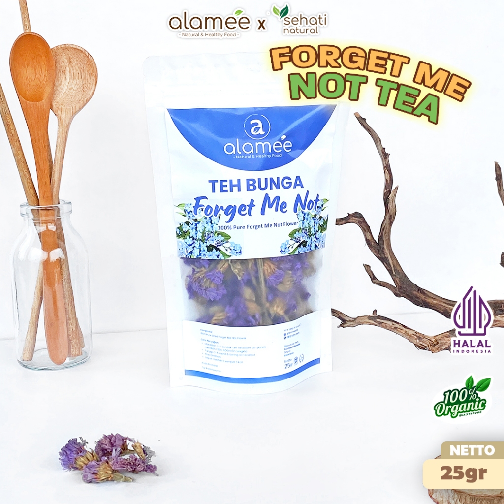 

ALAMEE Teh Bunga Forget Me Not Flower Tea Organik Kering Dried Siap Seduh Minum 25g